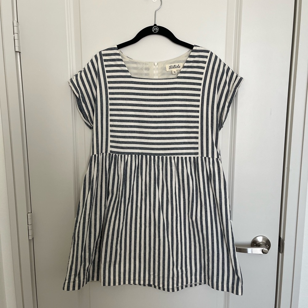 Blue & white striped dress